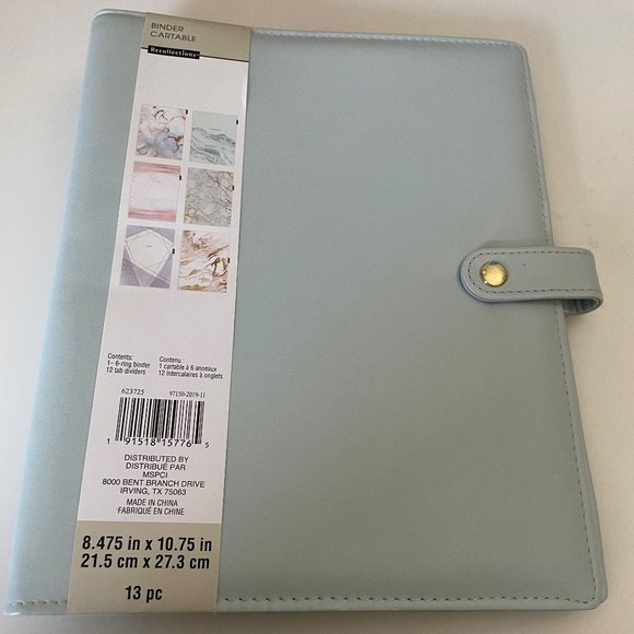 (4x)Recollections 6 Ring Binder -Light Blue - Picture 1 of 3